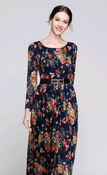 new women's lace dress print - BUNNY BAZAR