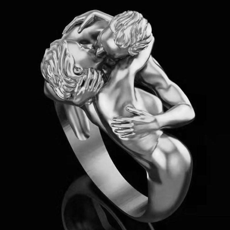 Golden Men And Women Love Art Ring Ring New - BUNNY BAZAR