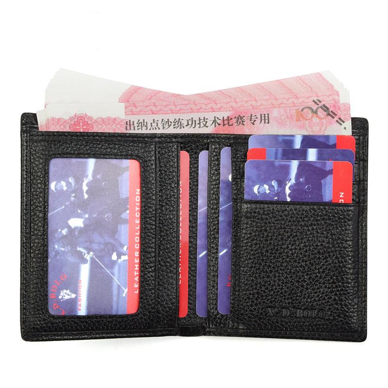 Men's Leather Wallets Ultra-thin First Layer Cowhide Short Wallet - BUNNY BAZAR