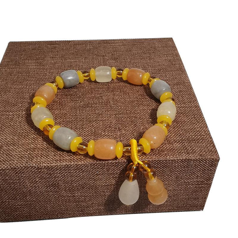 Gold Silk Jade Ethnic Style Bracelet - BUNNY BAZAR