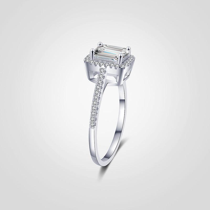 Silver Plated Platinum D Color Wedding Ring For Women - BUNNY BAZAR