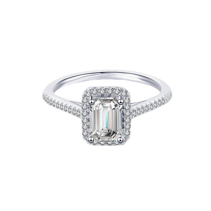 Silver Plated Platinum D Color Wedding Ring For Women - BUNNY BAZAR