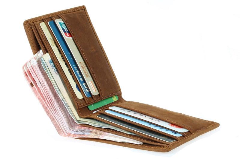 Horse Leather Men Wallet Leather Wallet Men Ultra-Thin Casual Short Wallet - BUNNY BAZAR