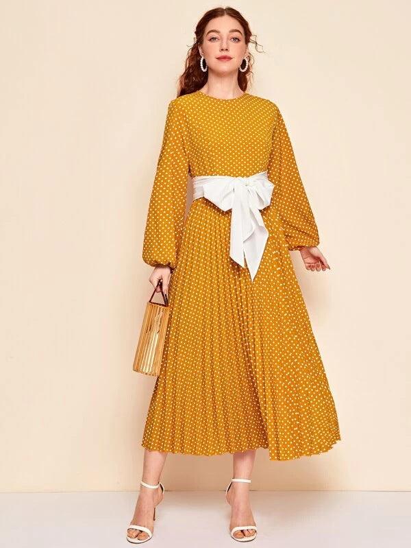 Polka dot long sleeve dress - BUNNY BAZAR