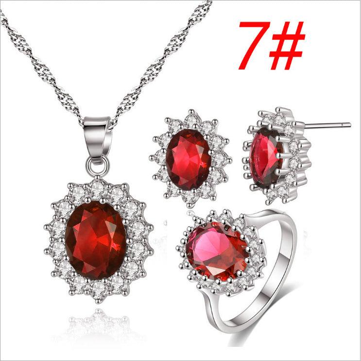 Sunflower Jewelry Set Necklace Ring Stud Earrings Bridal Jewelry - BUNNY BAZAR
