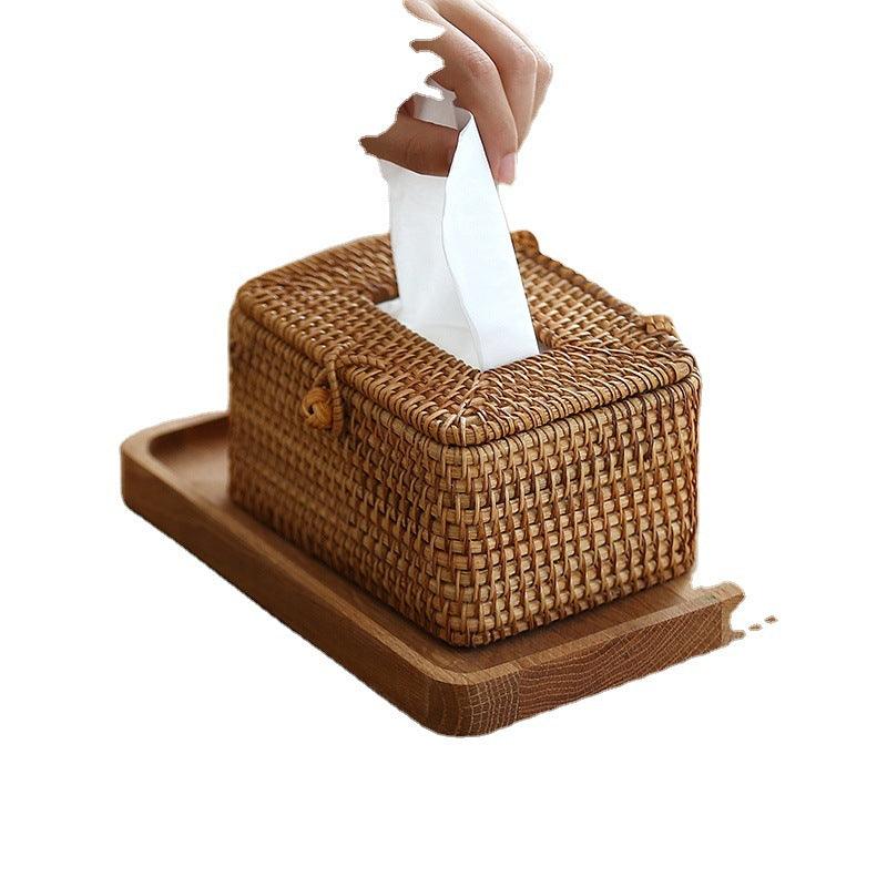 Handmade rattan tissue box - BUNNY BAZAR