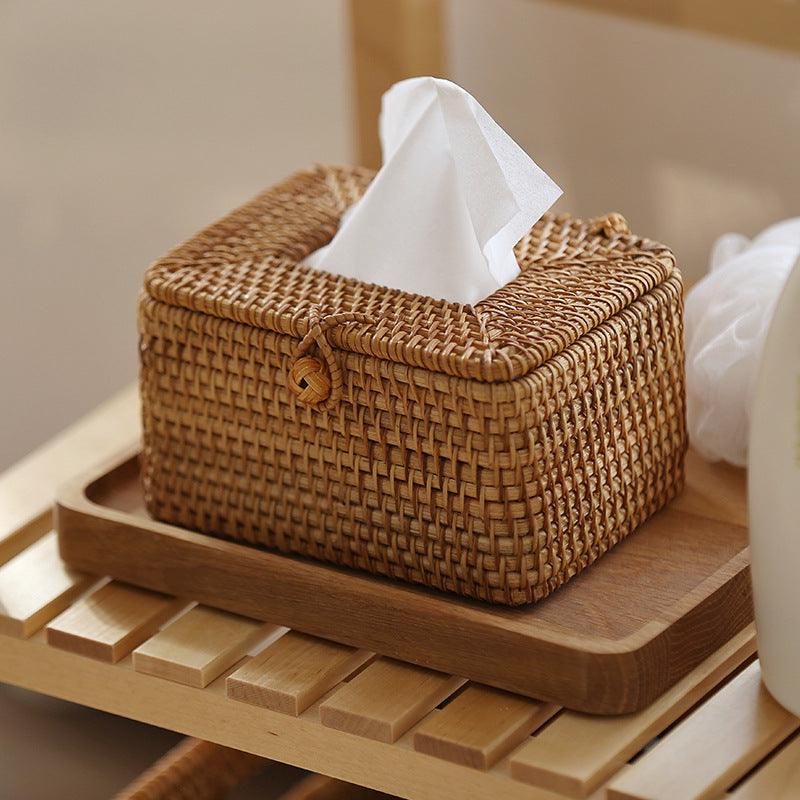 Handmade rattan tissue box - BUNNY BAZAR