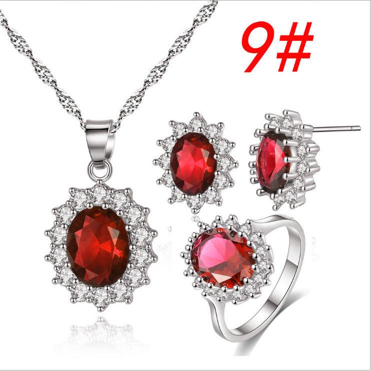 Sunflower Jewelry Set Necklace Ring Stud Earrings Bridal Jewelry - BUNNY BAZAR