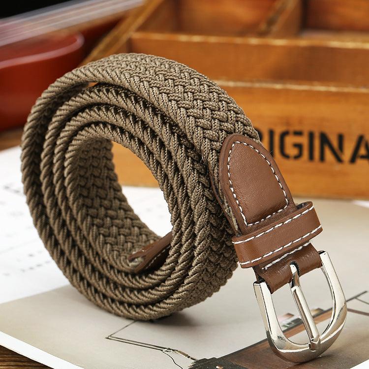 Canvas Belt Belt Elastic Woven Fashion Casual All-match Solid Color Elastic Belt - BUNNY BAZAR