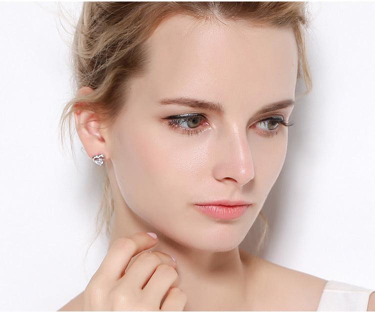 Zircon Heart Earrings - BUNNY BAZAR