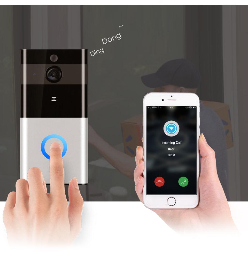 Marlboze 720P WIFI Visual Doorbell Wireless Intercom Doorbell PIR Motion Detection Night View SD card Video Smart Doorbell Ring - BUNNY BAZAR