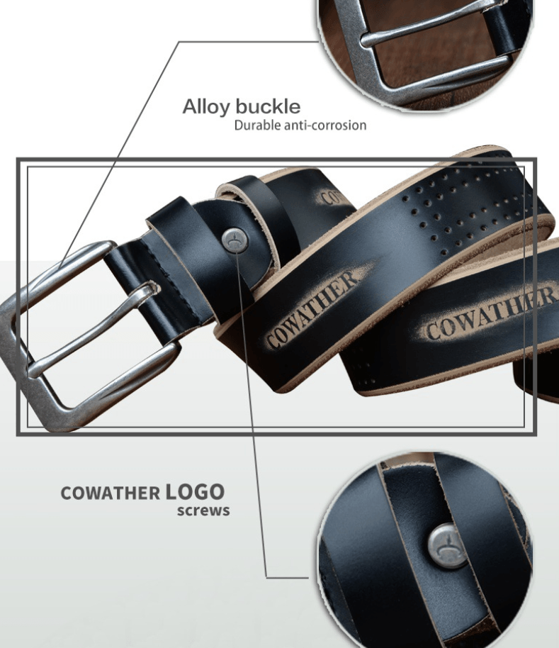 Men's leather belt - BUNNY BAZAR