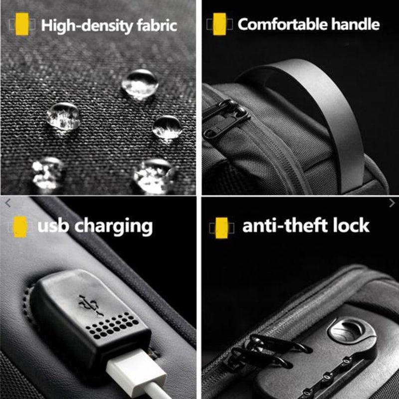 Anti Theft Crossbody Backpack Waterproof USB Charging Port - BUNNY BAZAR