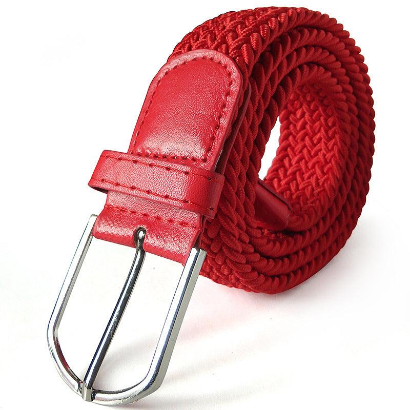 Men's Belt Unisex Braided Elasticated Belt Stretch Belt Canvas Belt Student Belt - BUNNY BAZAR