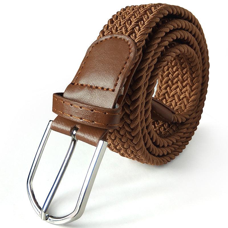 Men's Belt Unisex Braided Elasticated Belt Stretch Belt Canvas Belt Student Belt - BUNNY BAZAR