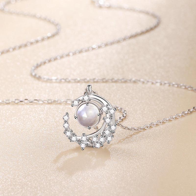 Women's Temperament Fashion Sterling Silver Simple Pendant Necklace - BUNNY BAZAR