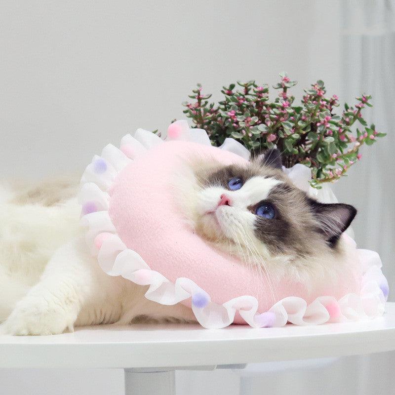 Cat Ruffled Elizabethan Circle Sterilization Anti-Licking Headgear - BUNNY BAZAR