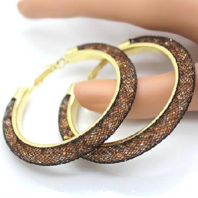 Gold-plated Earrings, Crystal Mesh Chain, Female Earring Jewelry - BUNNY BAZAR