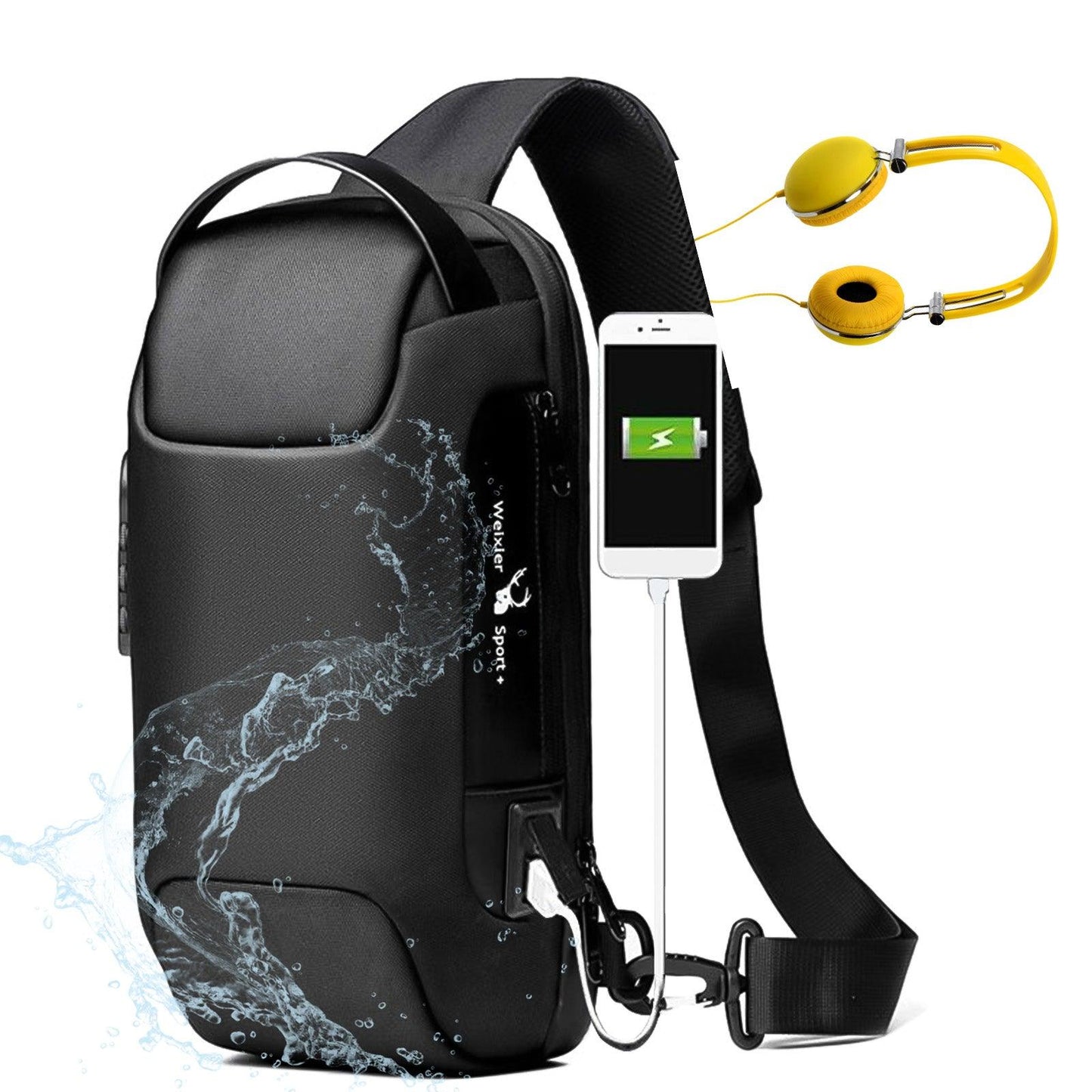 Anti Theft Crossbody Backpack Waterproof USB Charging Port - BUNNY BAZAR