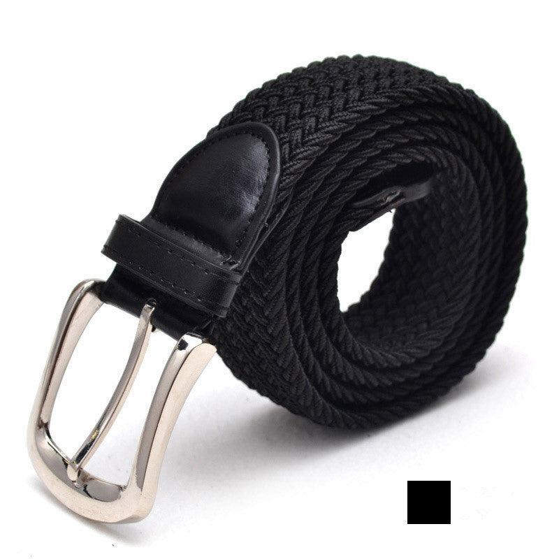 Men's Belt Unisex Braided Elasticated Belt Stretch Belt Canvas Belt Student Belt - BUNNY BAZAR
