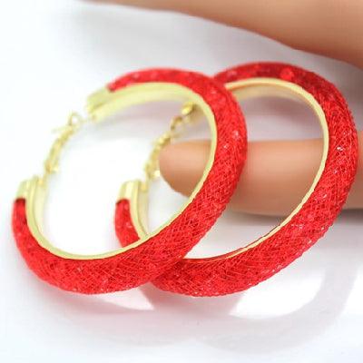 Gold-plated Earrings, Crystal Mesh Chain, Female Earring Jewelry - BUNNY BAZAR