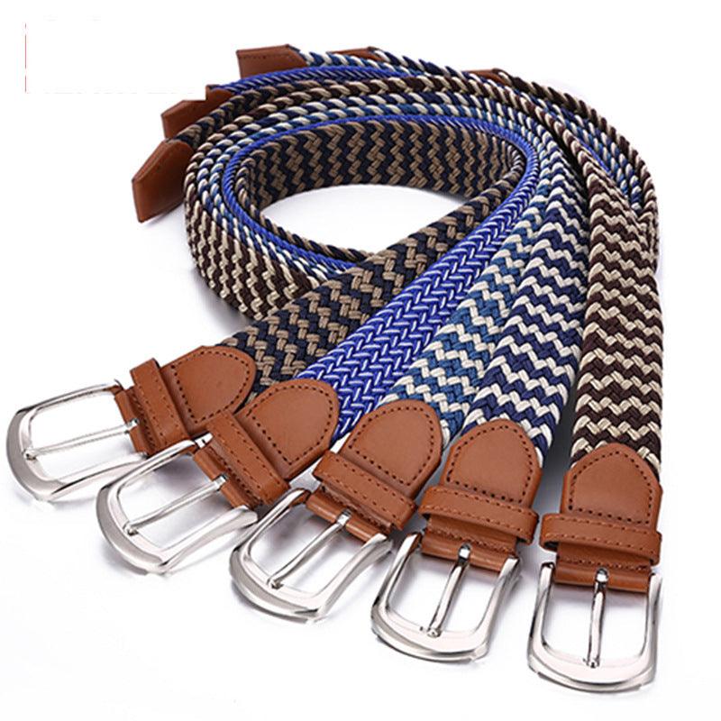 Men's Belt Unisex Braided Elasticated Belt Stretch Belt Canvas Belt Student Belt - BUNNY BAZAR