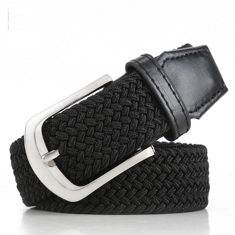 Men's Belt Unisex Braided Elasticated Belt Stretch Belt Canvas Belt Student Belt - BUNNY BAZAR