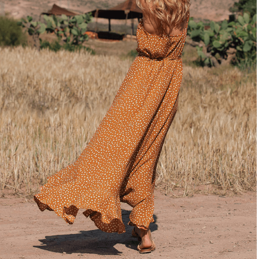 Polka dot ruffled print dress - BUNNY BAZAR