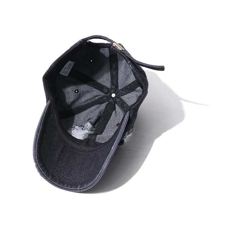 Men's And Women's Hole Denim Casual Duck Tongue Baseball Cap - BUNNY BAZAR