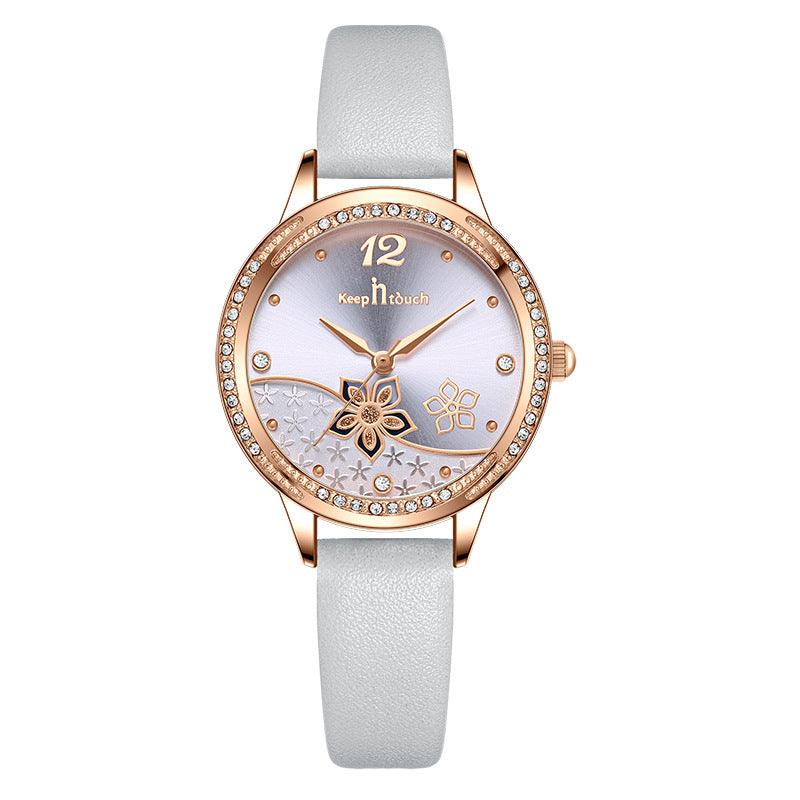 T-77 Simple And Flower Waterproof Watch Women's Trendy Watch is A Stylish Timepiece That Combines Fashion And Function - BUNNY BAZAR