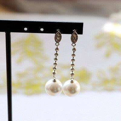 White Pearl Earrings Earrings Retro Drop Earrings - BUNNY BAZAR
