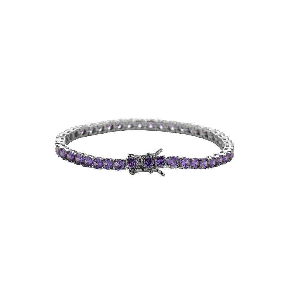 Purple Zirconium Single Row Copper Tennis Bracelet - BUNNY BAZAR