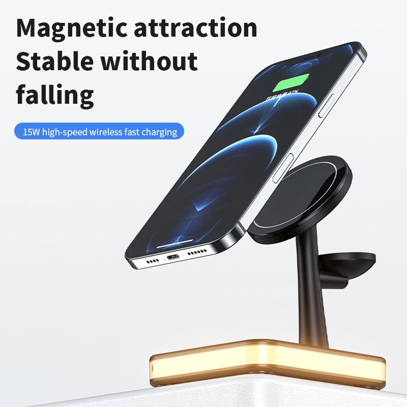 3 In 1 Magnetic Wireless Charger Stand Fast Charging Dock Station - BUNNY BAZAR