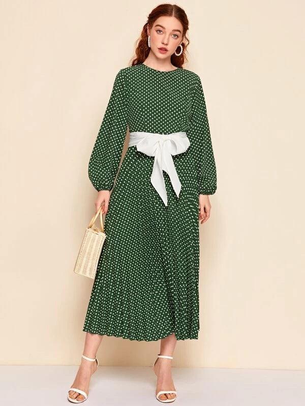 Polka dot long sleeve dress - BUNNY BAZAR