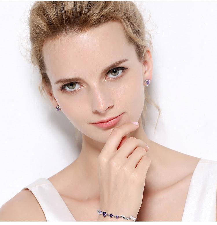 Zircon Heart Earrings - BUNNY BAZAR