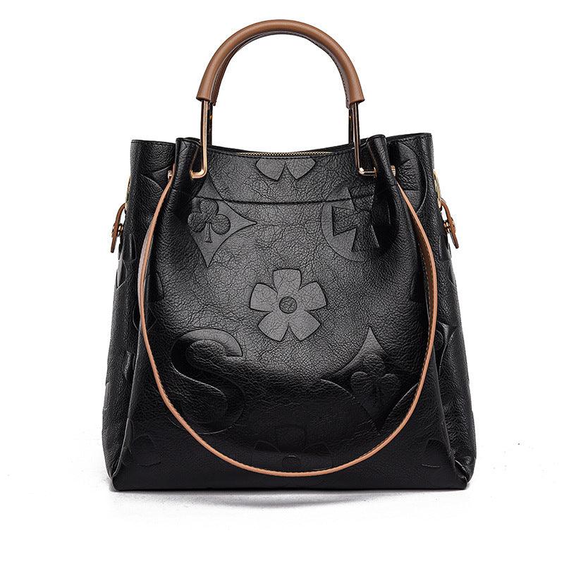 Fashionable And Simple Embossed Ladies Large-capacity Handbag - BUNNY BAZAR