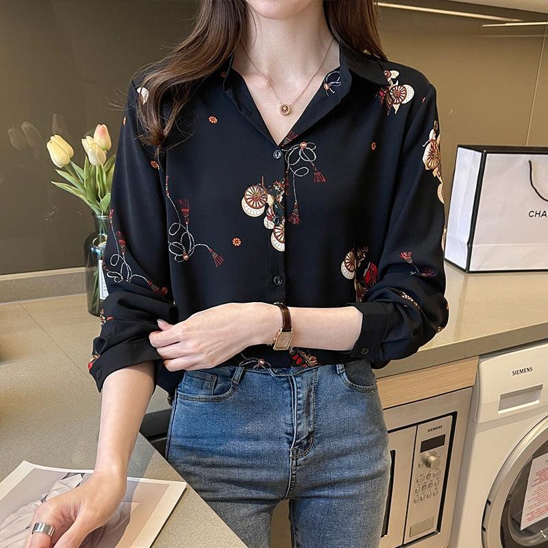 New Korean Style Plus Size Loose Long-sleeved Shirt - BUNNY BAZAR