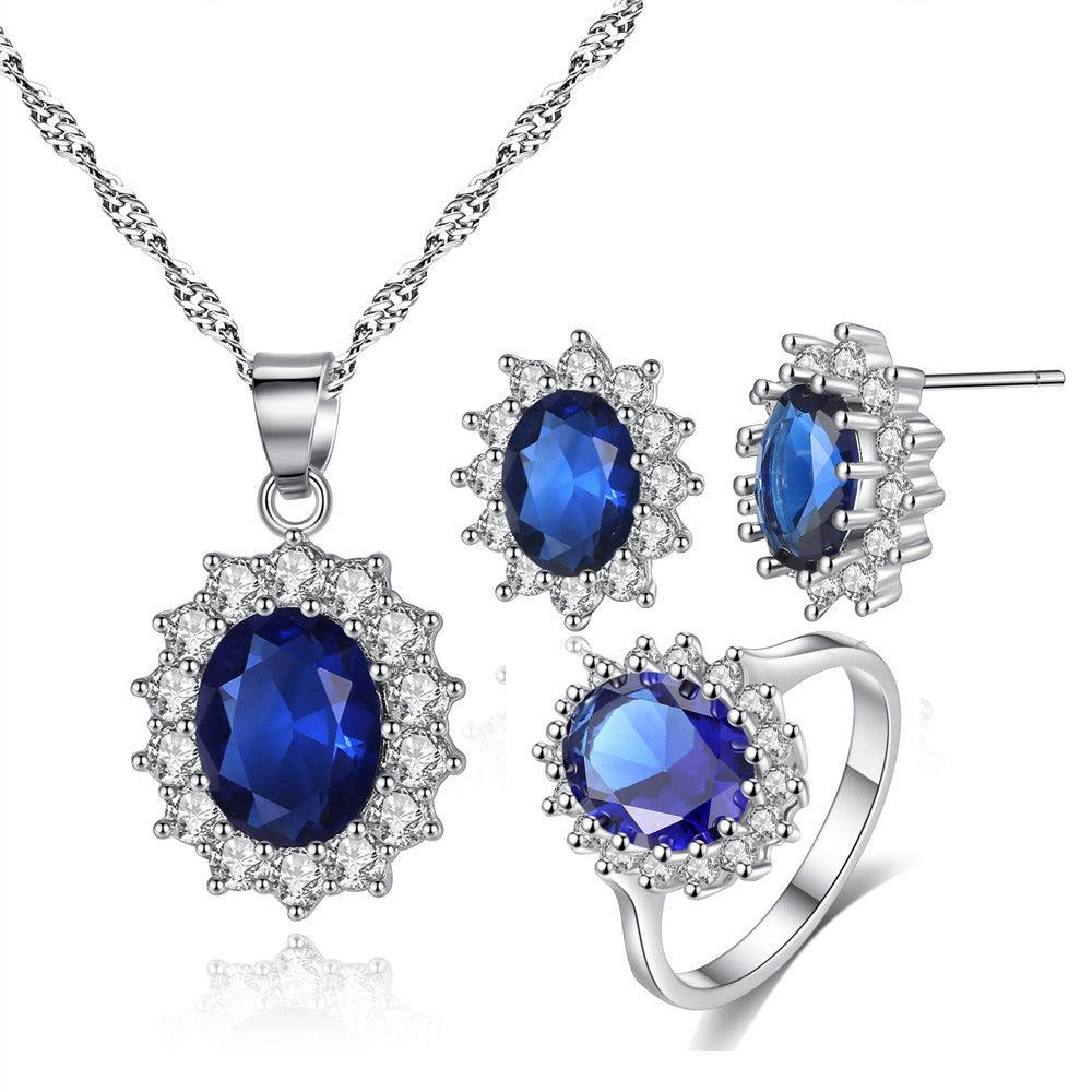 Sunflower Jewelry Set Necklace Ring Stud Earrings Bridal Jewelry - BUNNY BAZAR