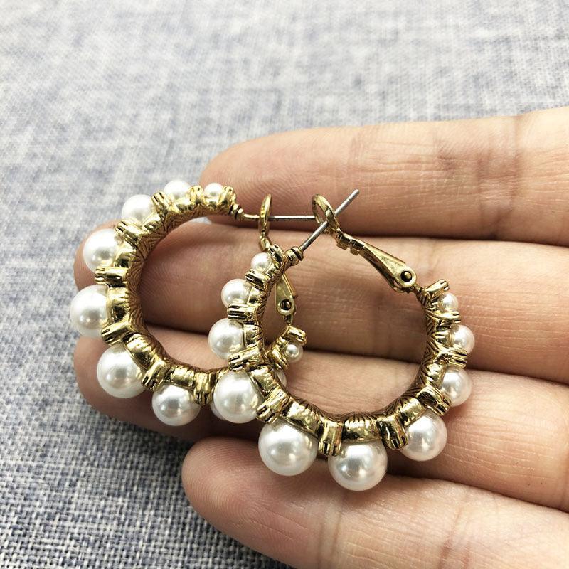 White Pearl Earrings Earrings Retro Drop Earrings - BUNNY BAZAR