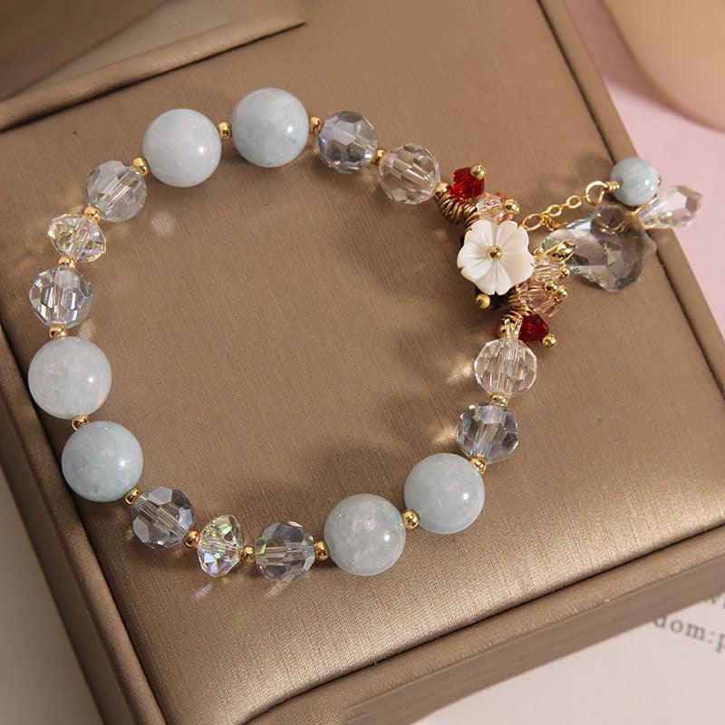 Women's Niche Natural Aquamarine Crystal Bracelet - BUNNY BAZAR