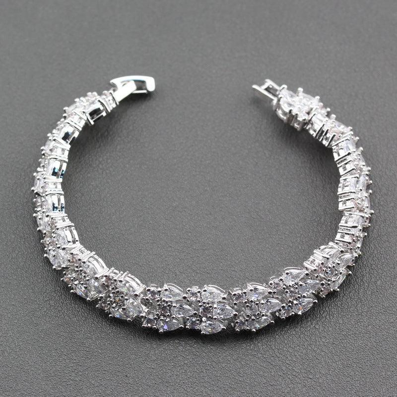 Mark Wedding Jewelry White Cubic Zirconia Luxury Bracelet - BUNNY BAZAR