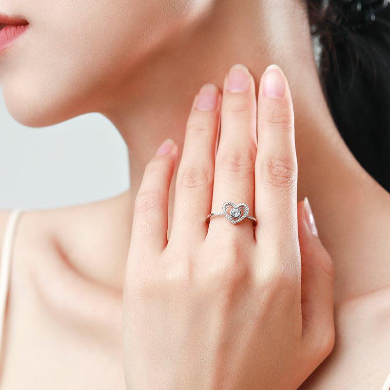 S925 Sterling Silver Love Full Diamond Ring - BUNNY BAZAR