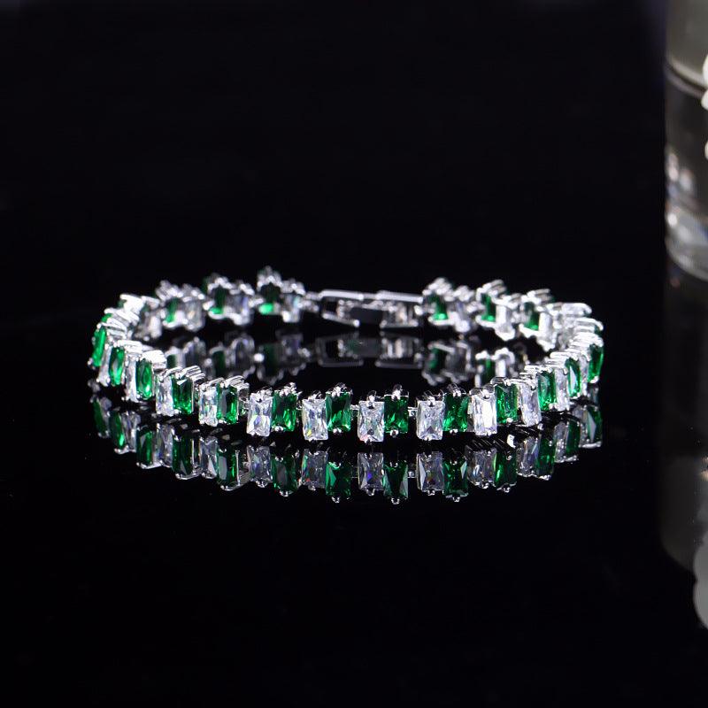Square Blue Purple Transparent Zircon Bracelet - BUNNY BAZAR