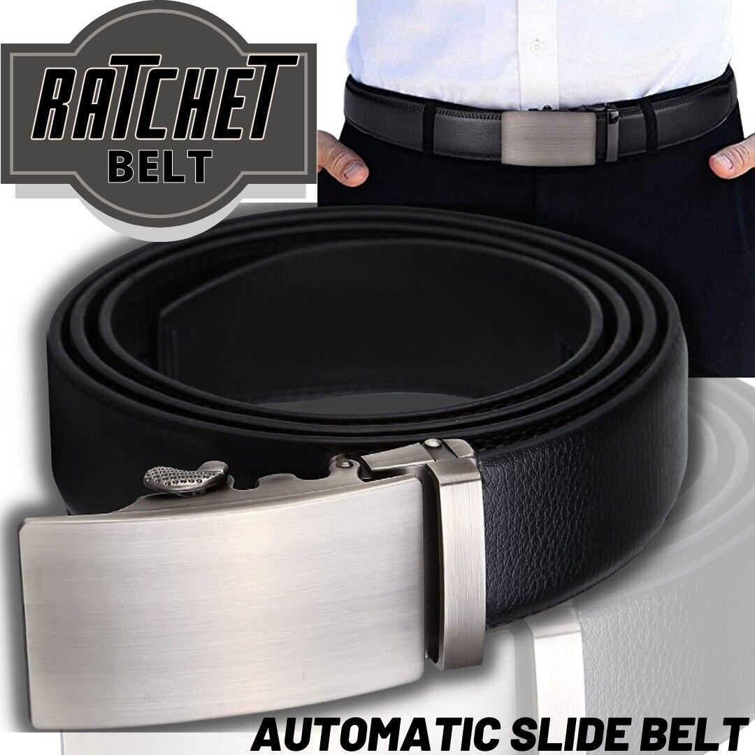 Microfiber Leather Mens Ratchet Belt, Belts For Men Adjustable Automatic Buckle - BUNNY BAZAR