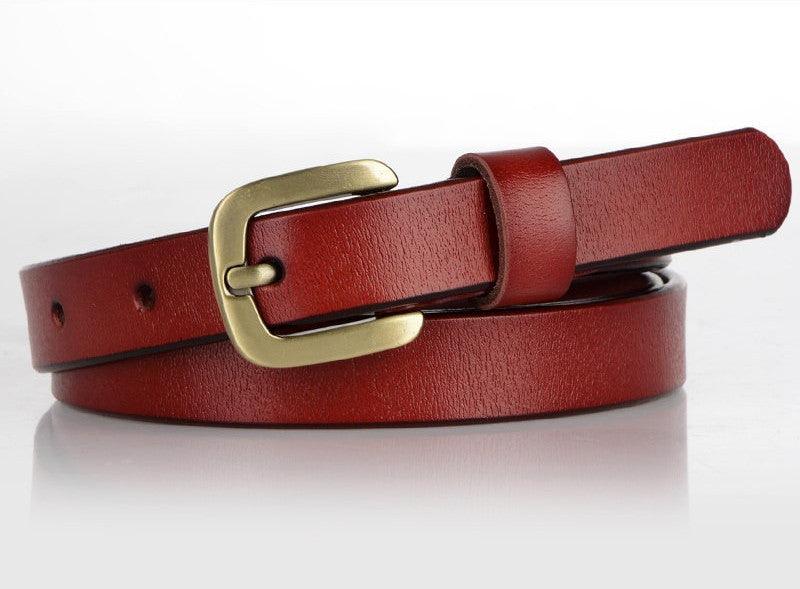 Women's Leather Belt Simple And Versatile Cowhide Belt - BUNNY BAZAR