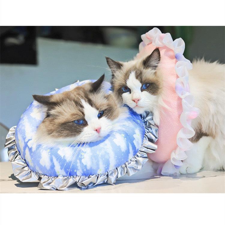 Cat Ruffled Elizabethan Circle Sterilization Anti-Licking Headgear - BUNNY BAZAR