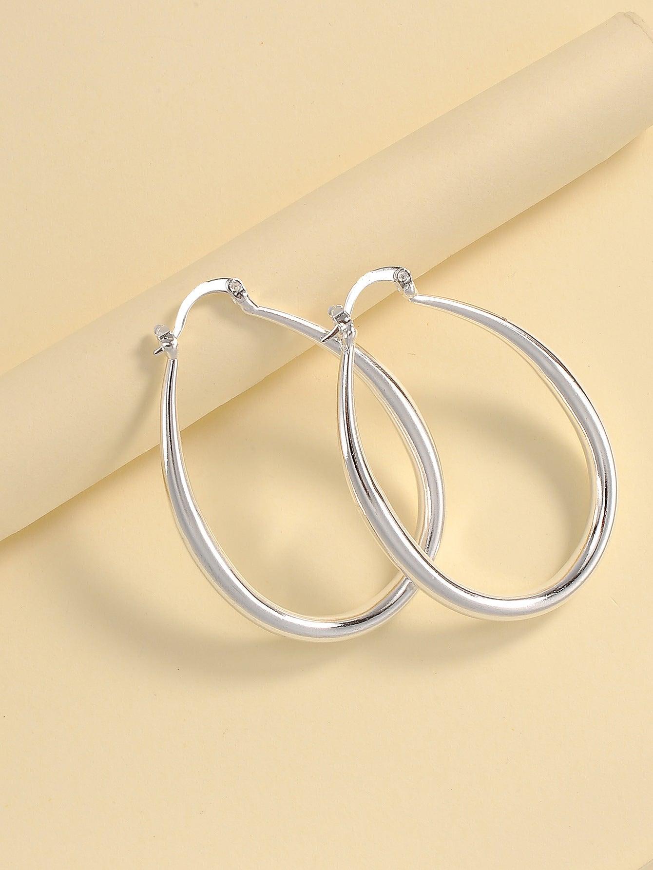 Geometric oval earrings earrings earrings - BUNNY BAZAR