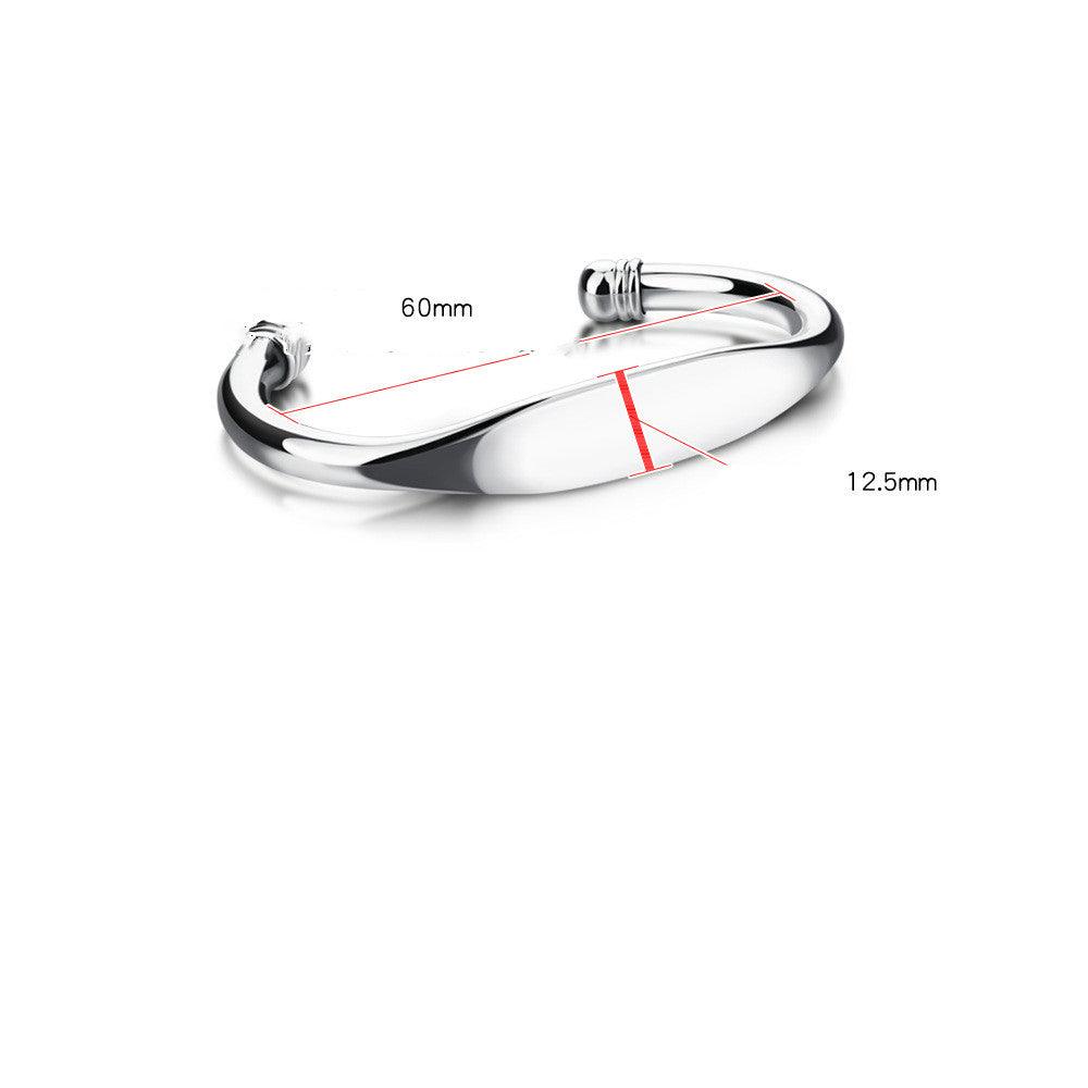 Fashionable Simple Glossy Bracelet 925 Silver Plated Men And Women Couple Bracelets - BUNNY BAZAR