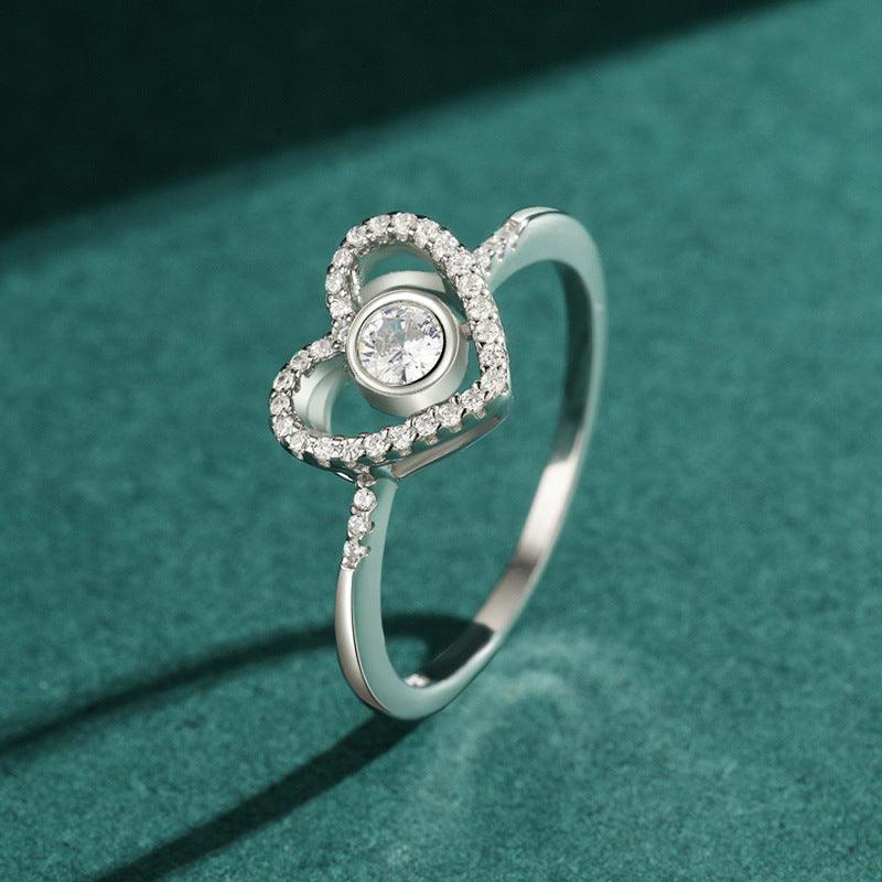 S925 Sterling Silver Love Full Diamond Ring - BUNNY BAZAR
