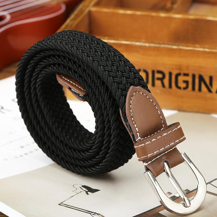 Canvas Belt Belt Elastic Woven Fashion Casual All-match Solid Color Elastic Belt - BUNNY BAZAR